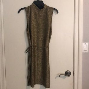Gold mini dress